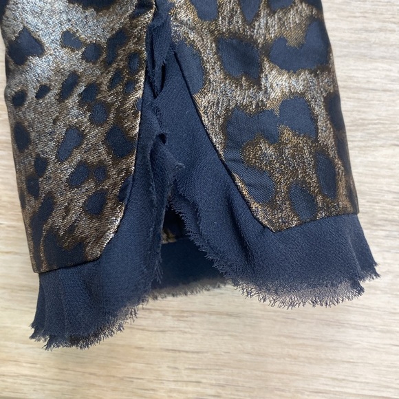 Dana Buchman Leopard Silk Taffeta Evening Jacket Formal Event Chiffon Trim 6 - Picture 11 of 15